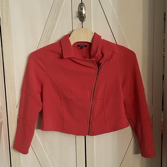 Torrid | Pink Knit Moto Jacket Size 2 - Picture 5 of 16
